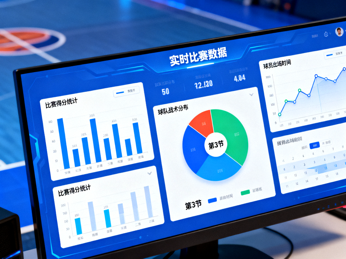 体育数据分析界面展示比赛统计图表的场景